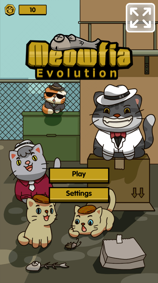 Meowfia Evolution Game Welcome Screen Screenshot.