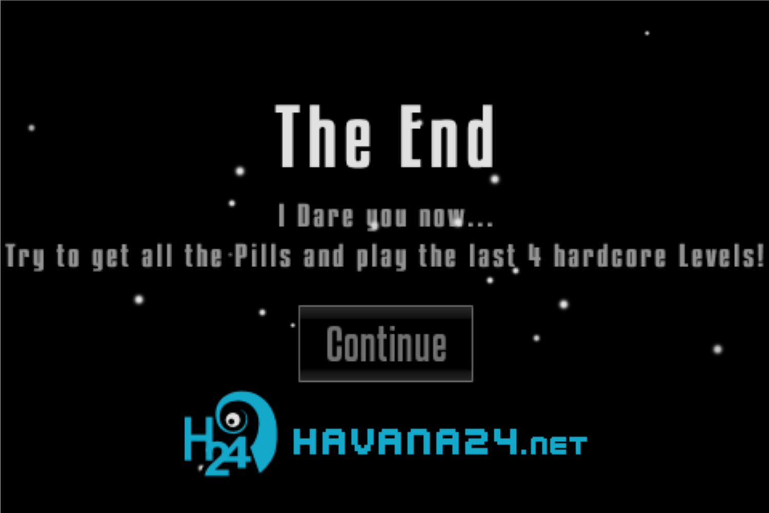 Mercurial Story Game The End Screen Screenshot.