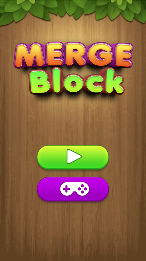 Merge Block Game Welcome Screen Screenshot.