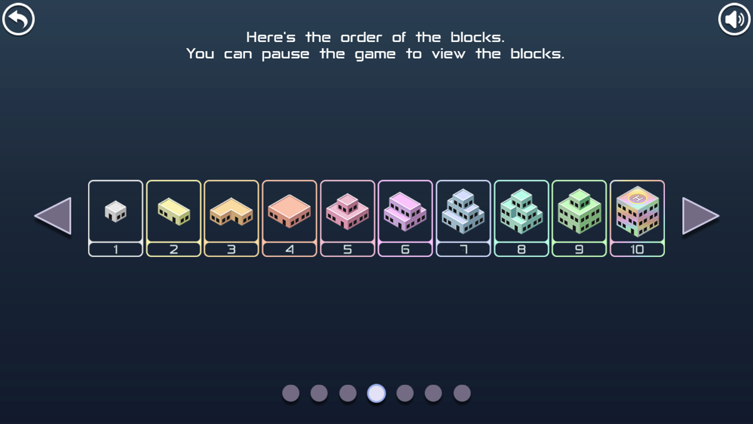 Merge Blocks Game Help Block Order Screen Screenshot.