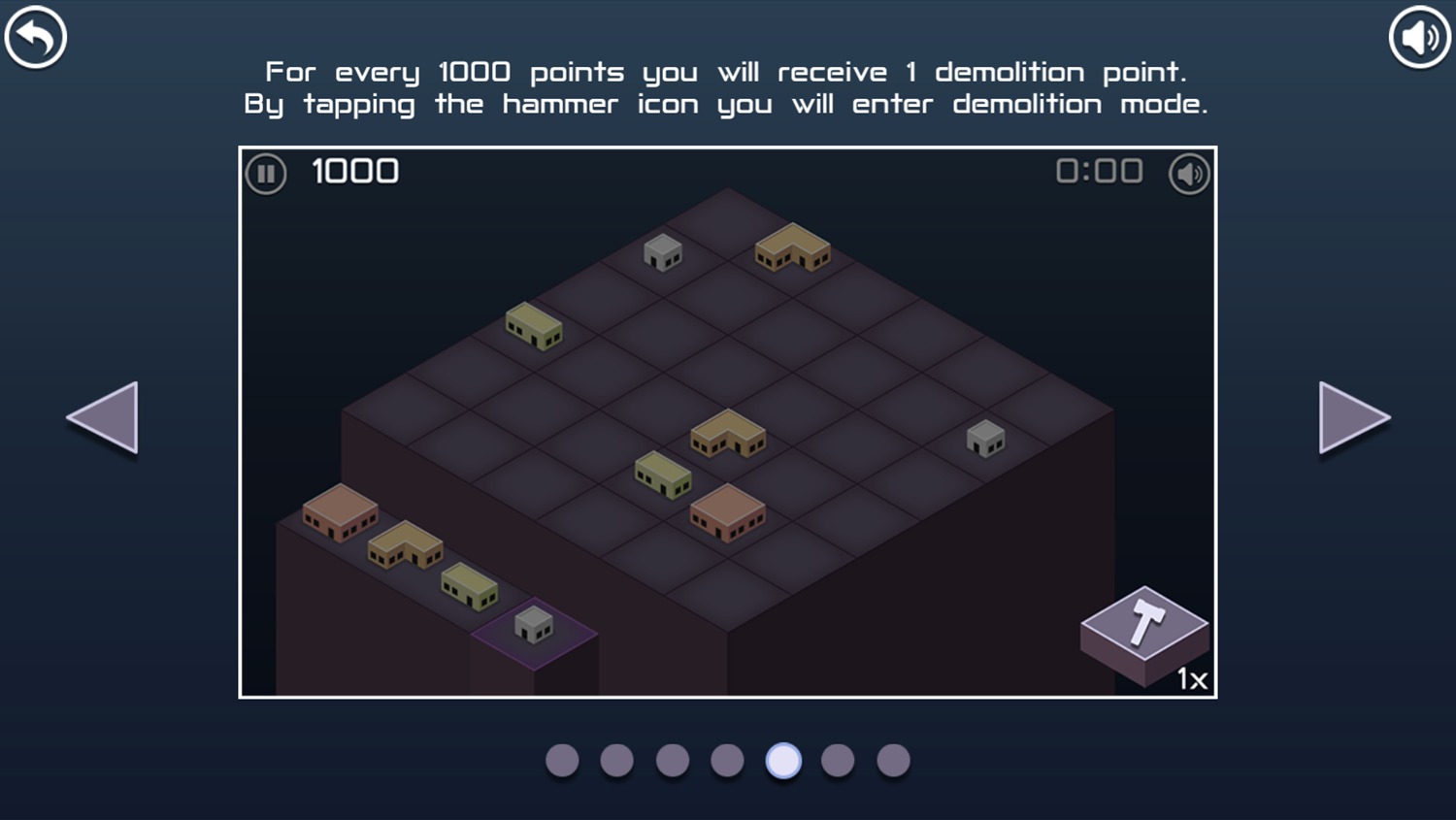 Merge Blocks Game Help Demolition Point Screen Screenshot.