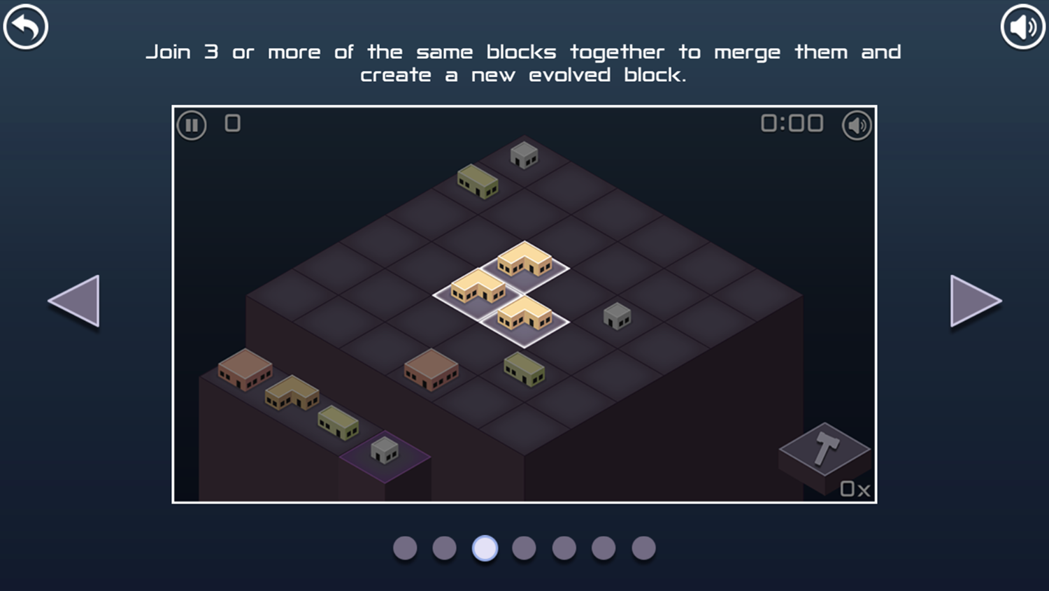 Merge Blocks Game Help Merging Screen Screenshot.