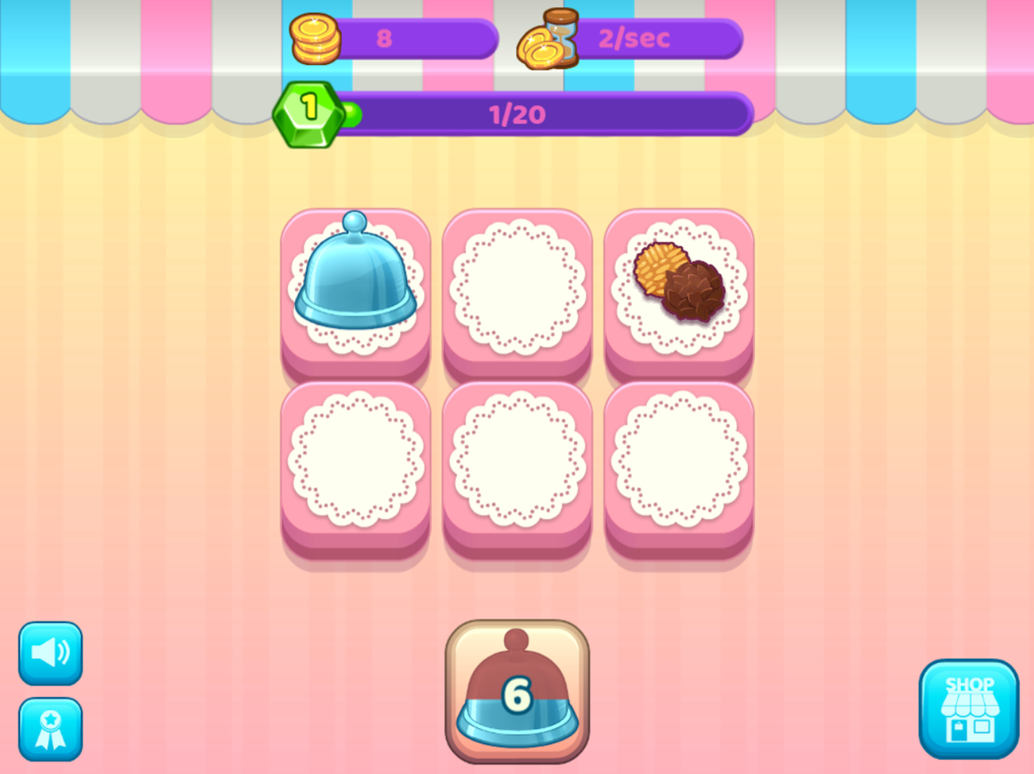 Merge Cakes Game Start Screenshot.