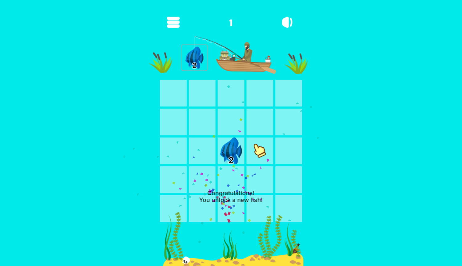 Merge Fish Game Start Screenshot.