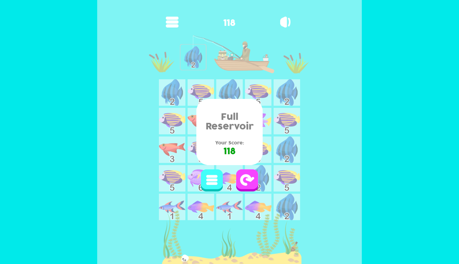 Merge Fish Game Score Screenshot.