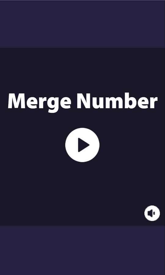 Merge Number Game Welcome Screen Screenshot.