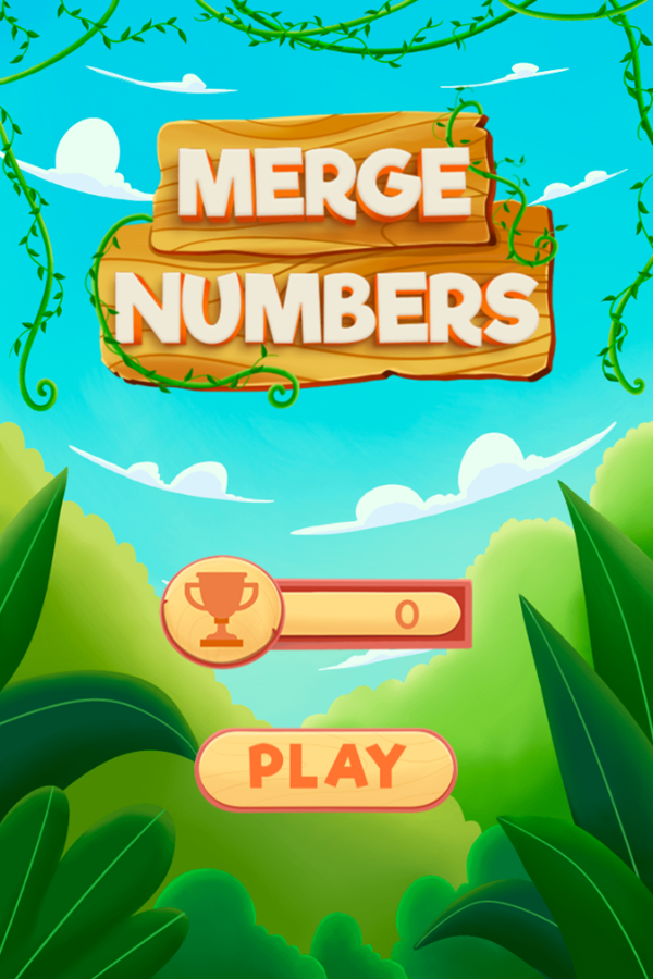 Merge Numbers Game Welcome Screen Screenshot.