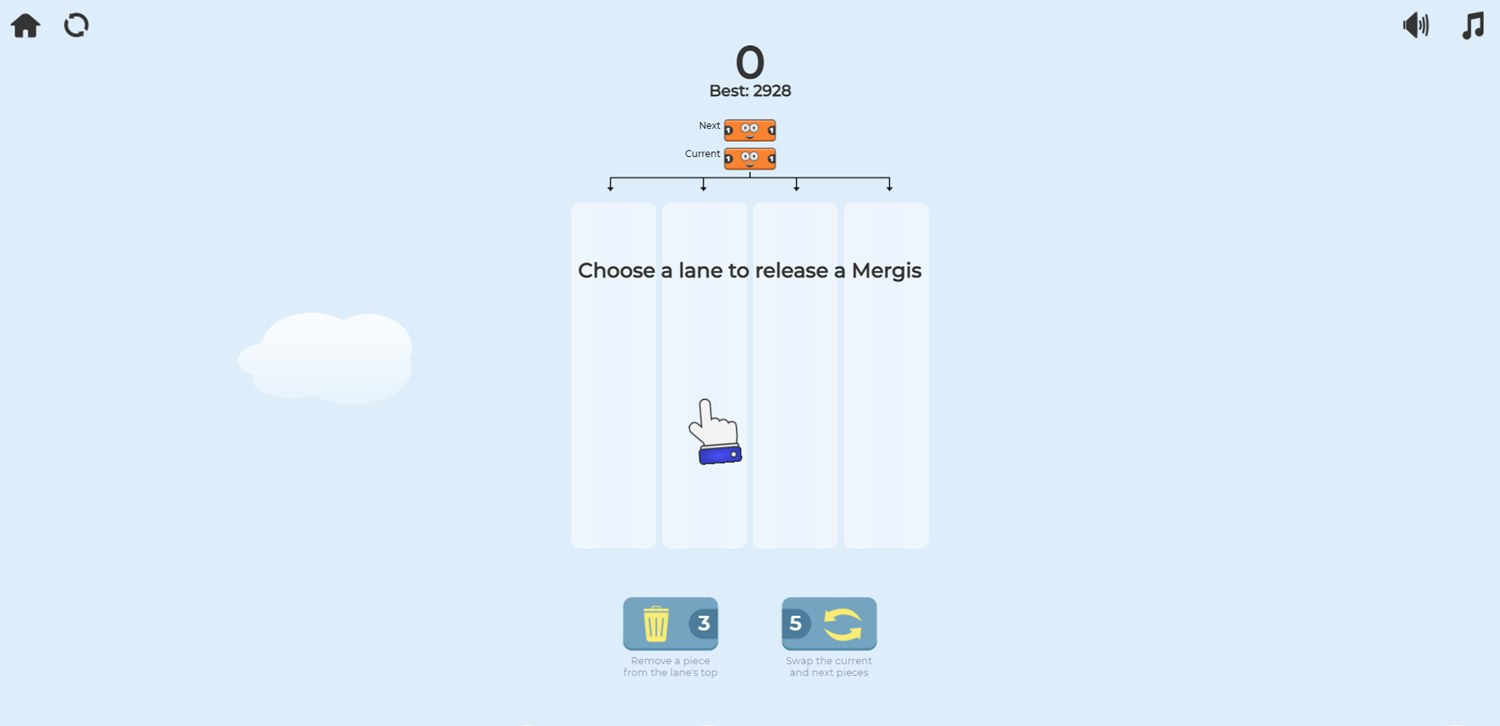 Mergis Game Move Instructions Screenshot.
