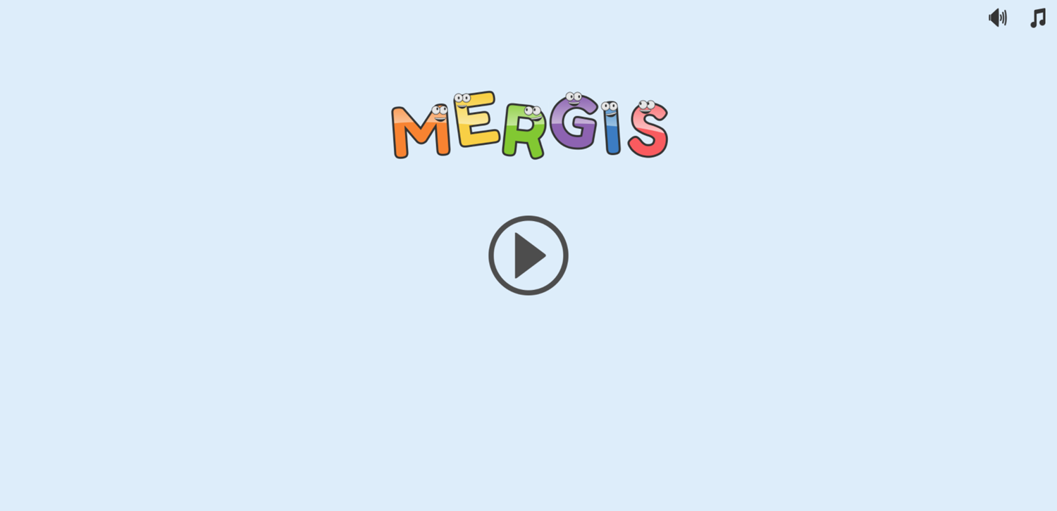 Mergis Game Welcome Screen Screenshot.