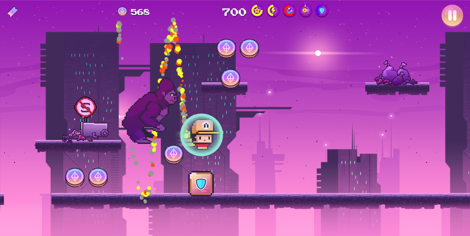 Metaverse Dash Run Game Powerups Activated Screenshot.