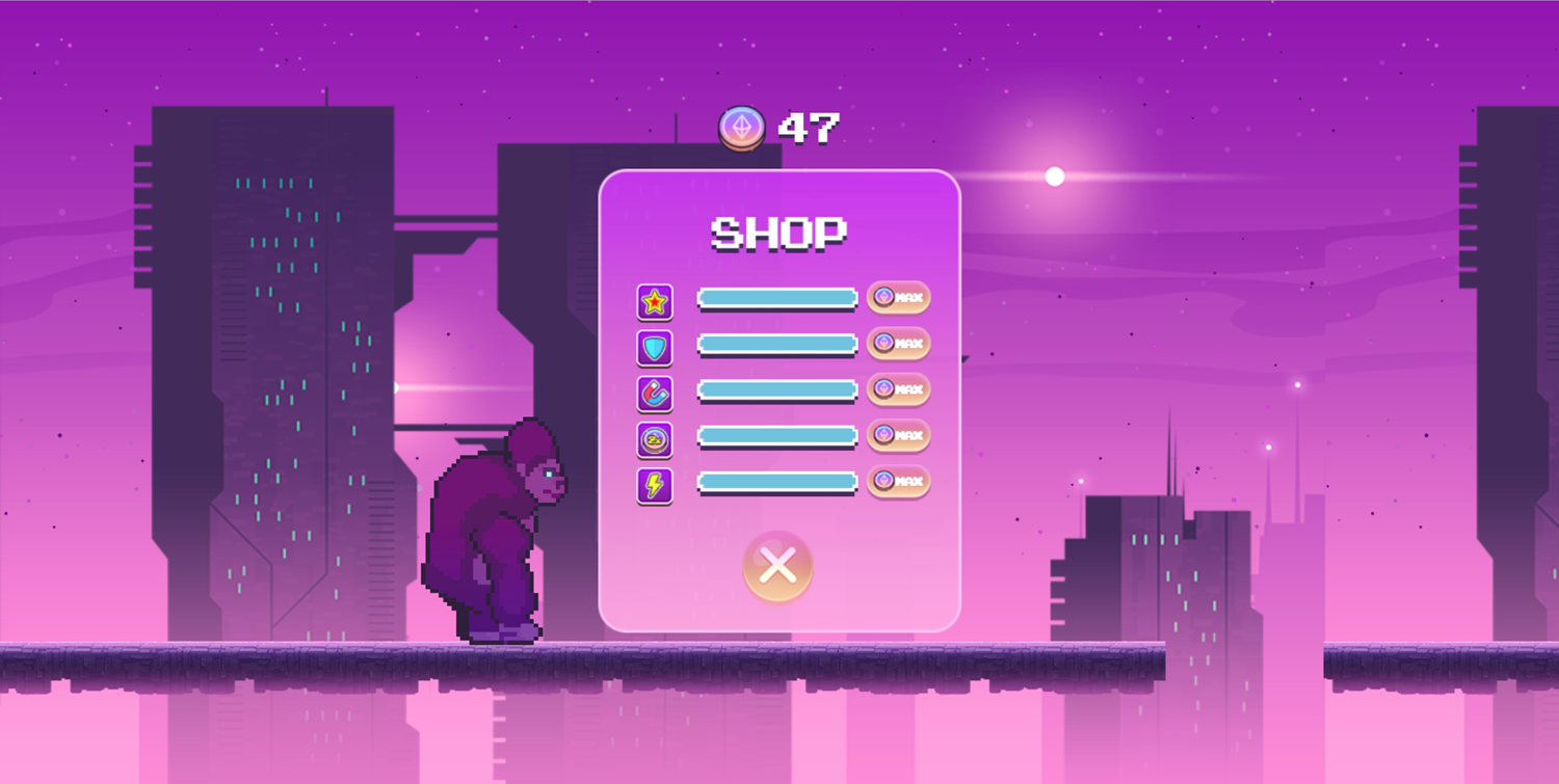 Metaverse Dash Run Game Shop Fully Upgraded Screenshot.