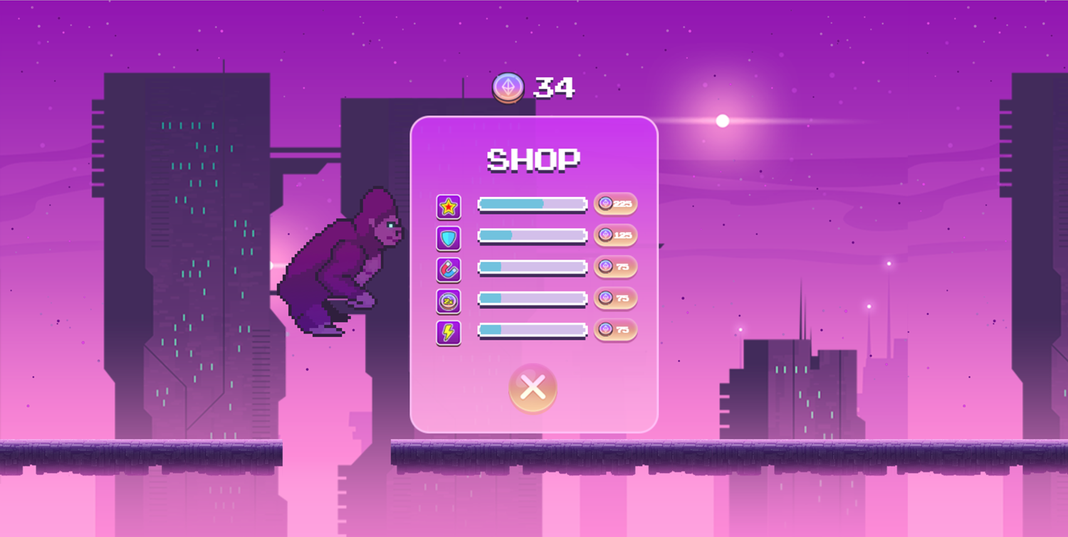 Metaverse Dash Run Game Shop Screen Screenshot.