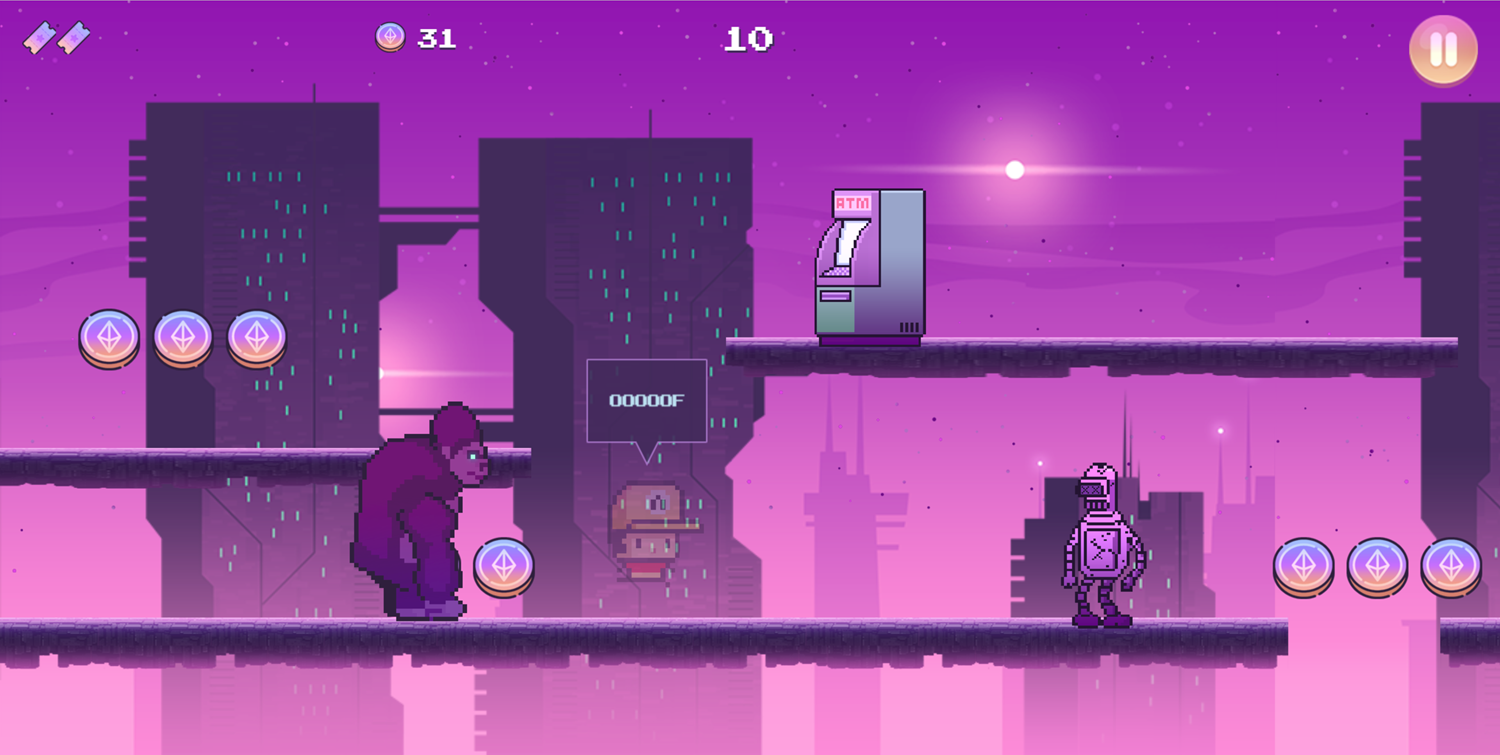 Metaverse Dash Run Game Taking Damage Screenshot.