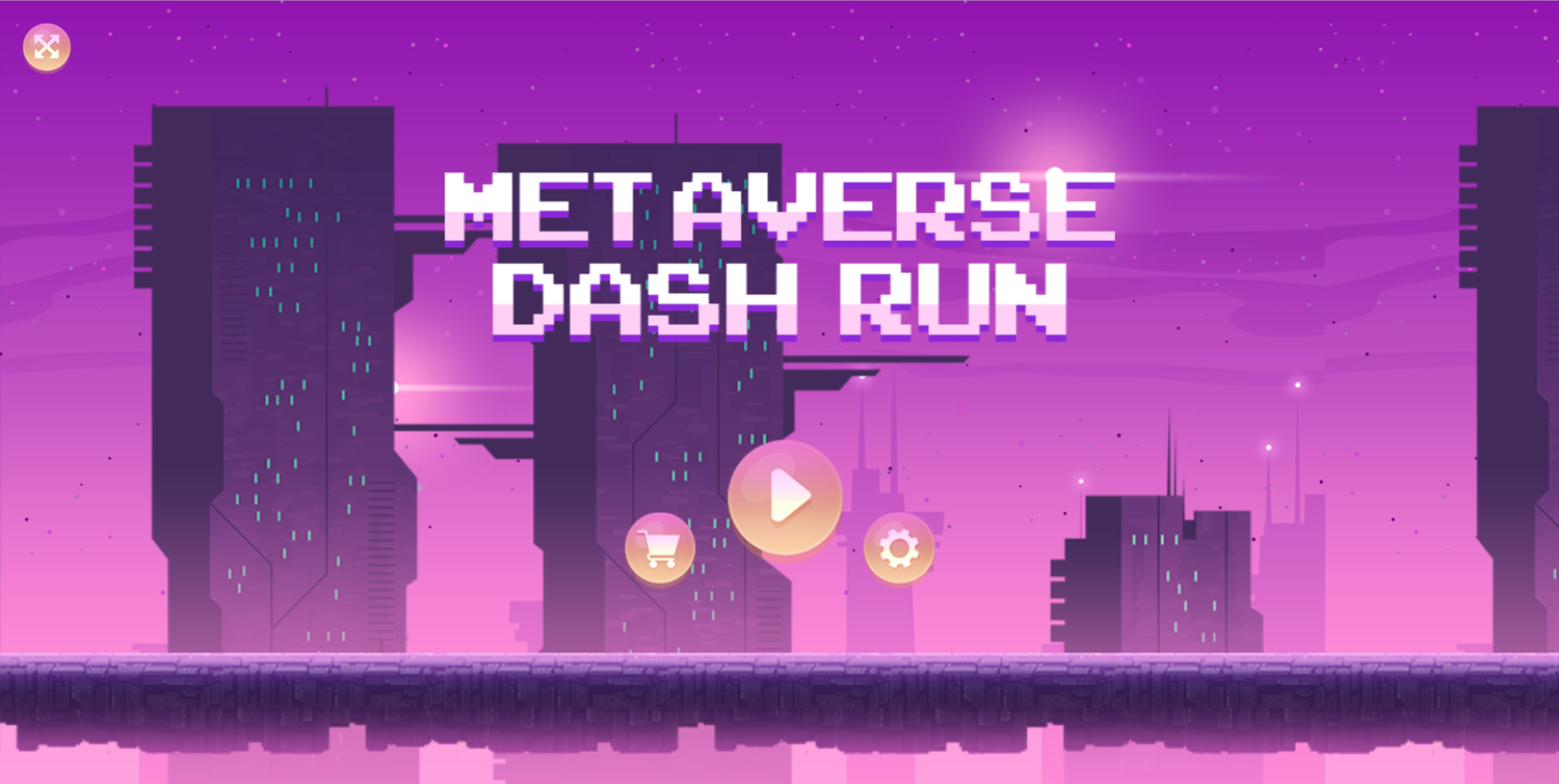 Metaverse Dash Run Game Welcome Screen Screenshot.