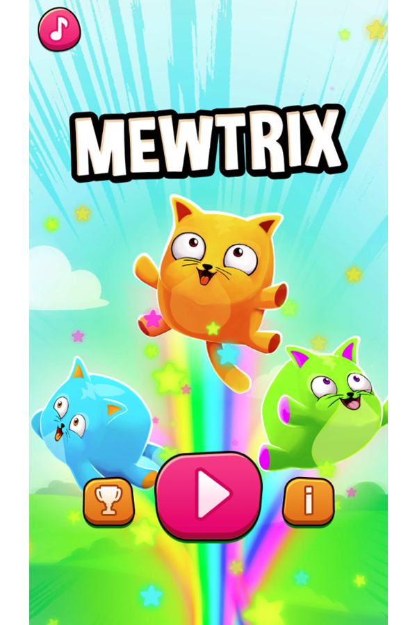 Mewtrix Game Welcome Screen Screenshot.