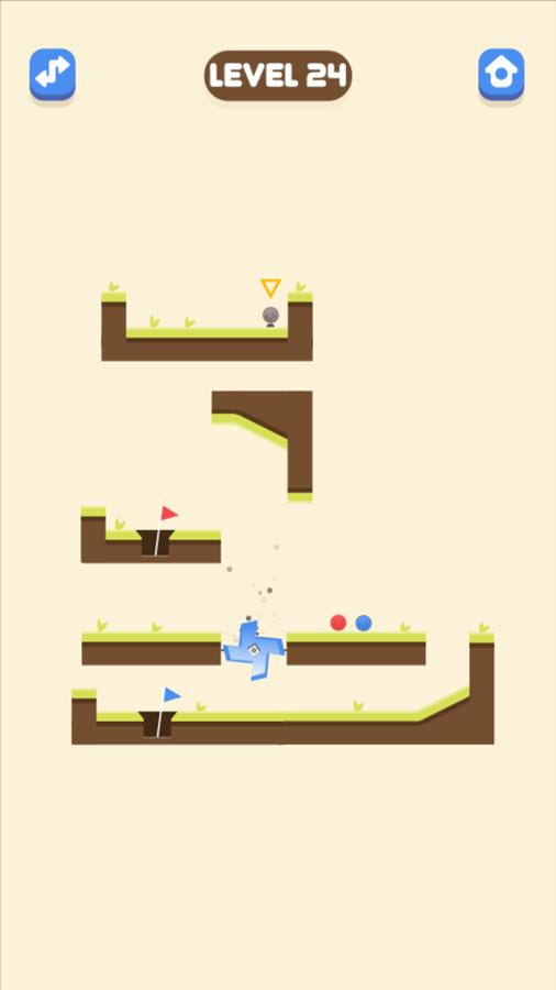 Micro Golf Ball Game Level 24 Screenshot.