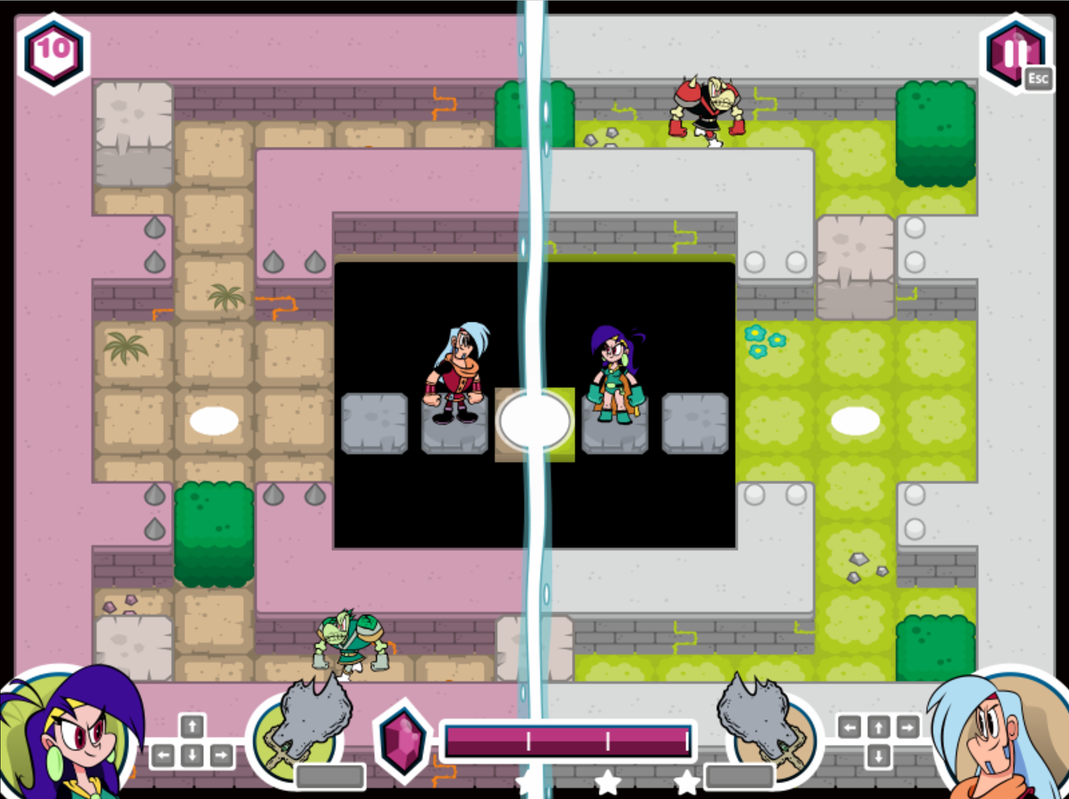 Mighty MagiSwords Double Trouble in Mirror Castle Game Bridge Screenshot.