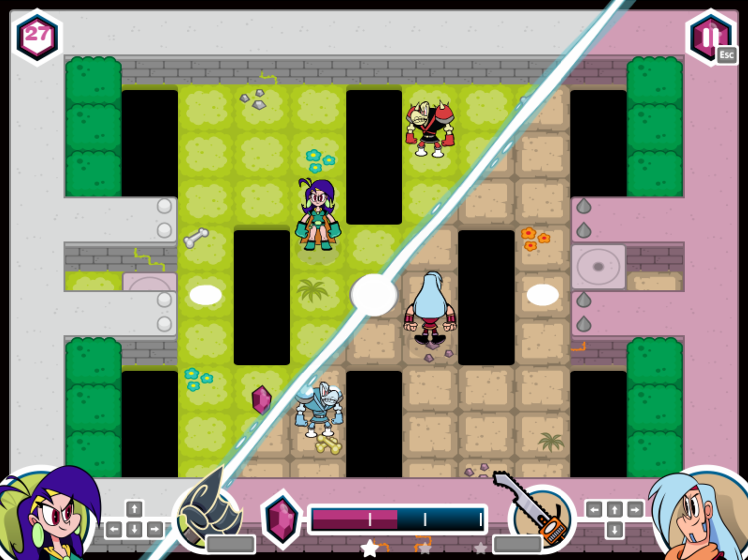 Mighty MagiSwords Double Trouble in Mirror Castle Game Level 27 Screenshot.