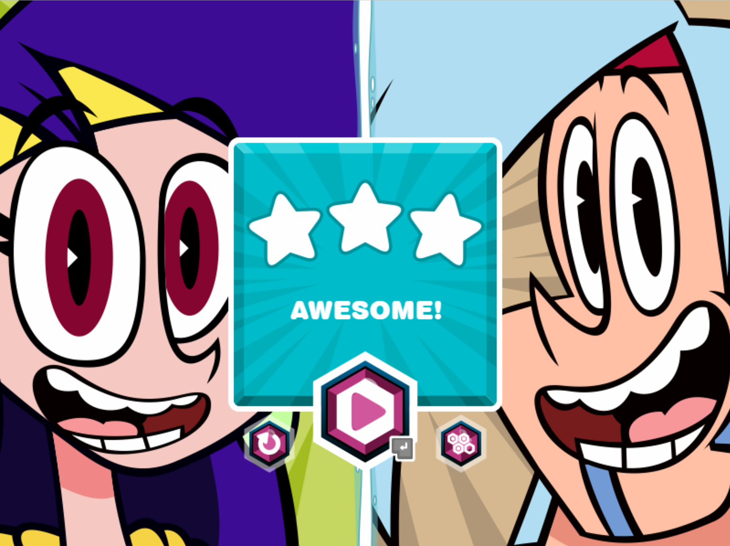 Mighty MagiSwords Double Trouble in Mirror Castle Game Level Beat Screen Screenshot.