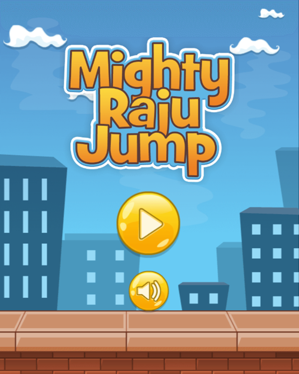 Mighty Raju Jump Game Welcome Screen Screenshot.