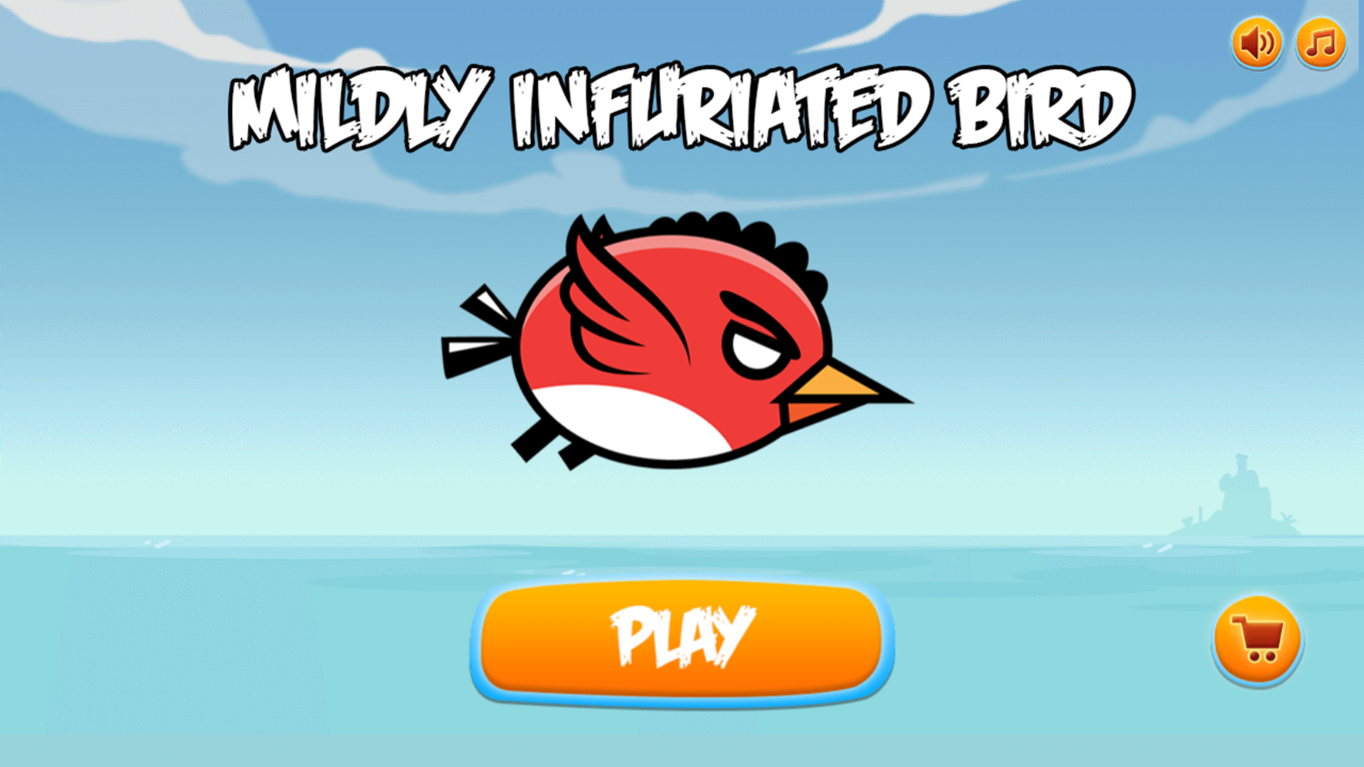 Mildly Infuriated Bird Game Welcome Screen Screenshot.