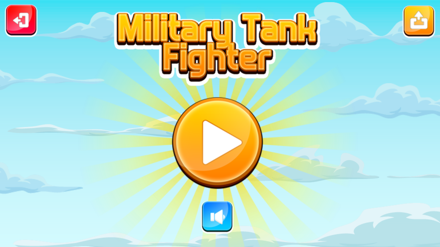 Military Tank Fighter Game Welcome Screenshot.