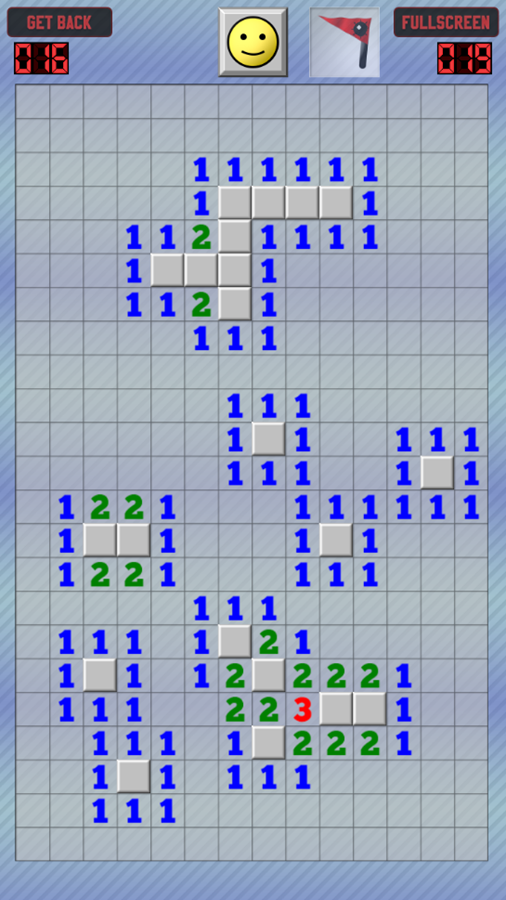 Minesweeper Online Game Play Screenshot.