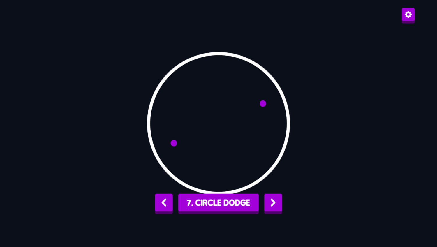 Mini Games Game 7 Circle Dodge Screenshot.