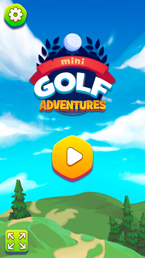 Mini Golf Adventures Game Welcome Screen Screenshot.
