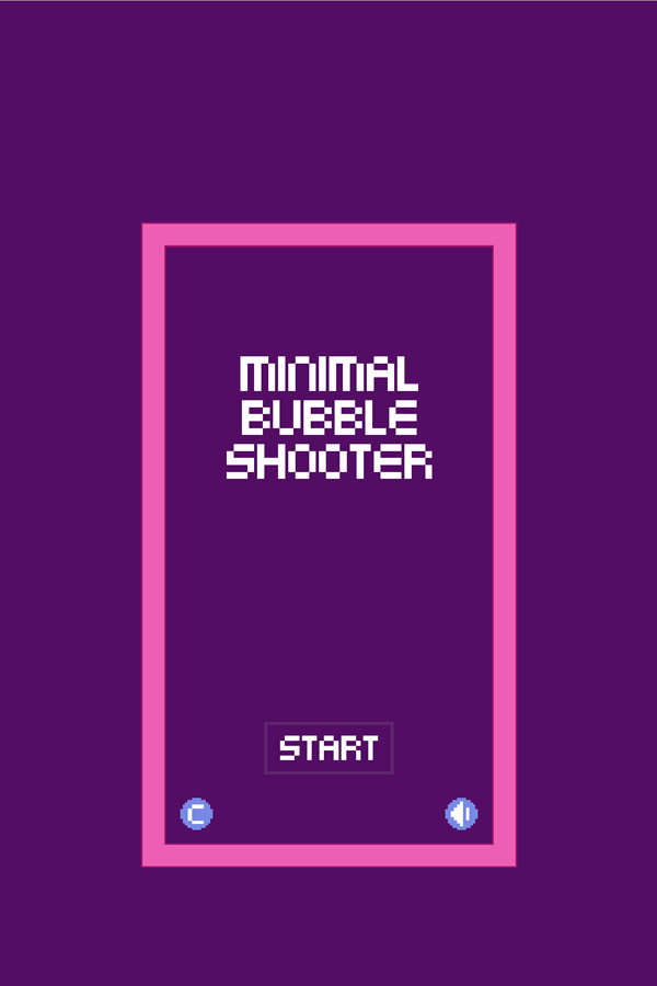 Minimal Bubble Shooter Game Welcome Screen Screenshot.