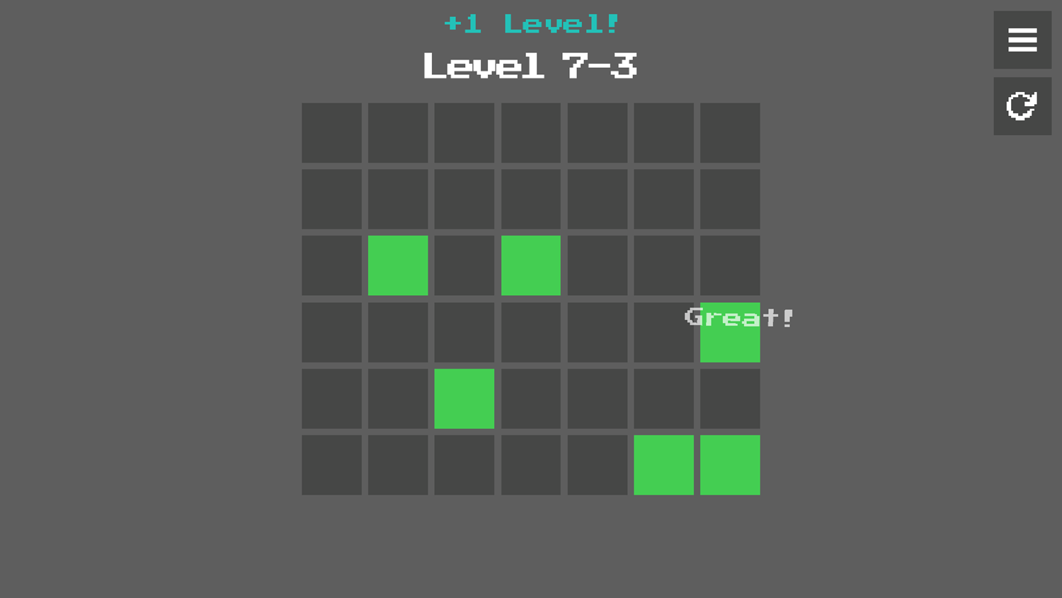 Minimal Memory Game Level Complete Screen Screenshot.