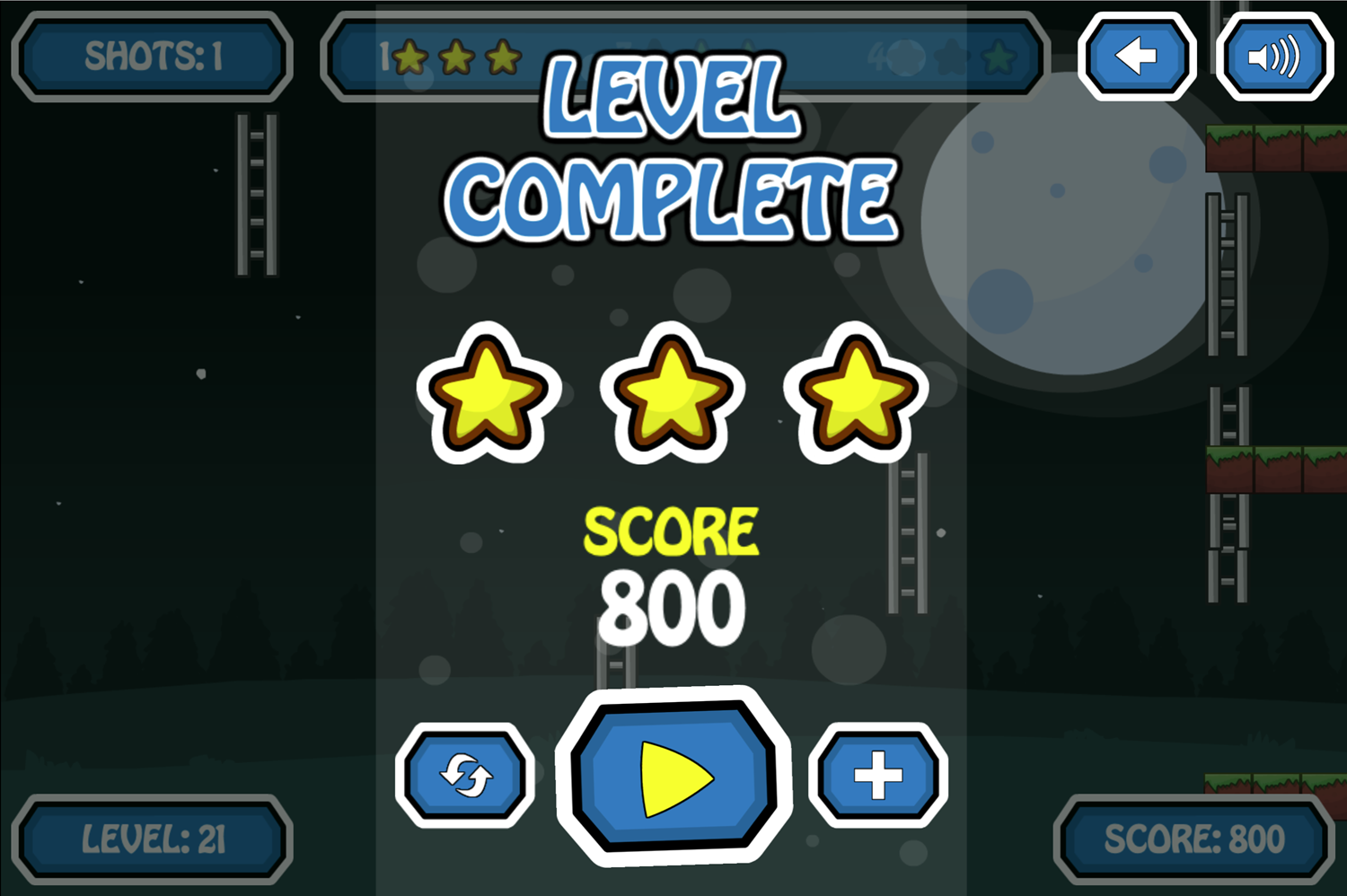 Missiles Attack Game Level Beat Screen Screenshot.