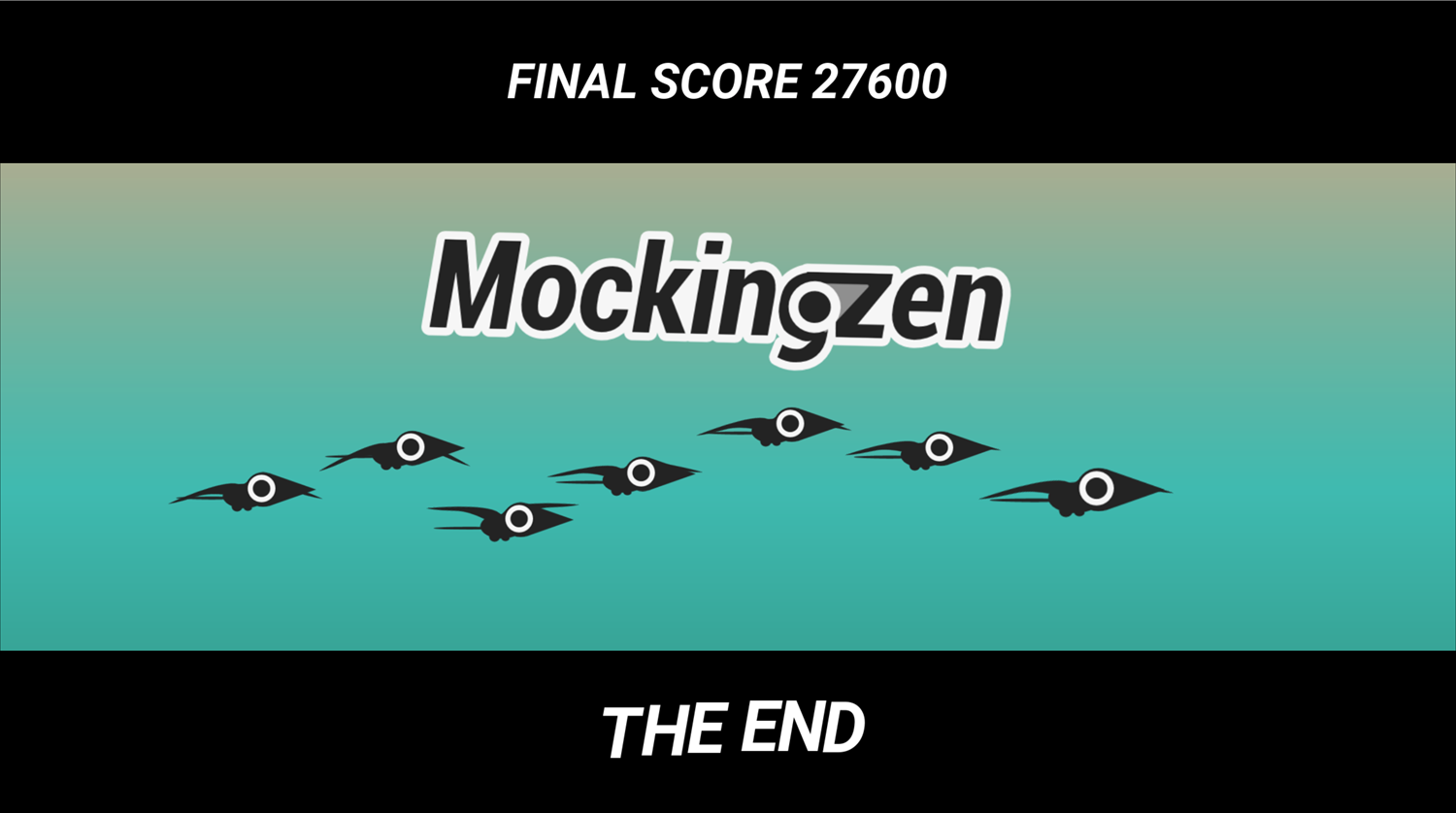 Mockingzen Game Over Screen Screenshot.