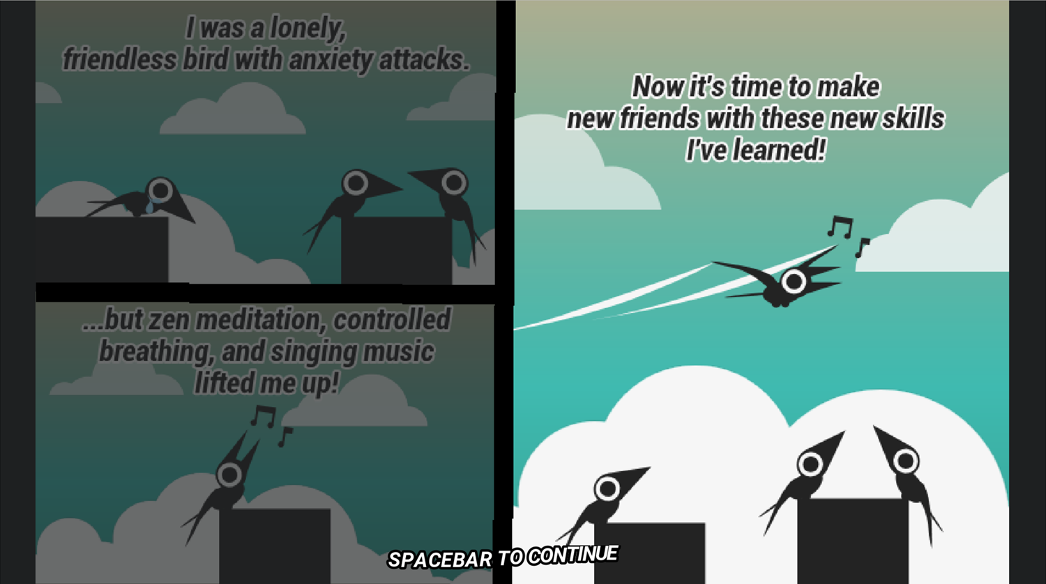 Mockingzen Game Intro Comic Screen Screenshot.