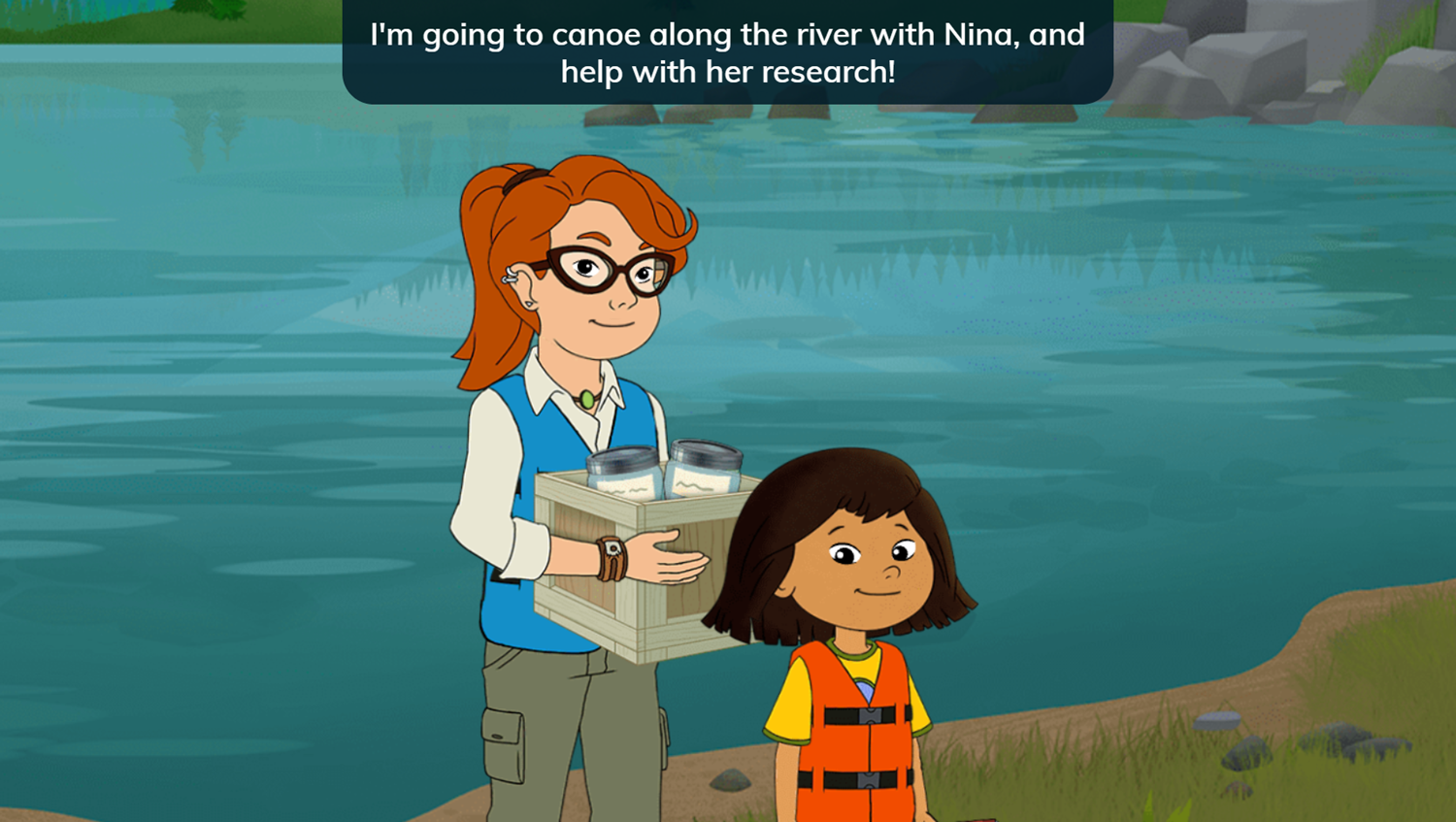 Molly of Denali Canoe Quest Game Introduction Screenshot.