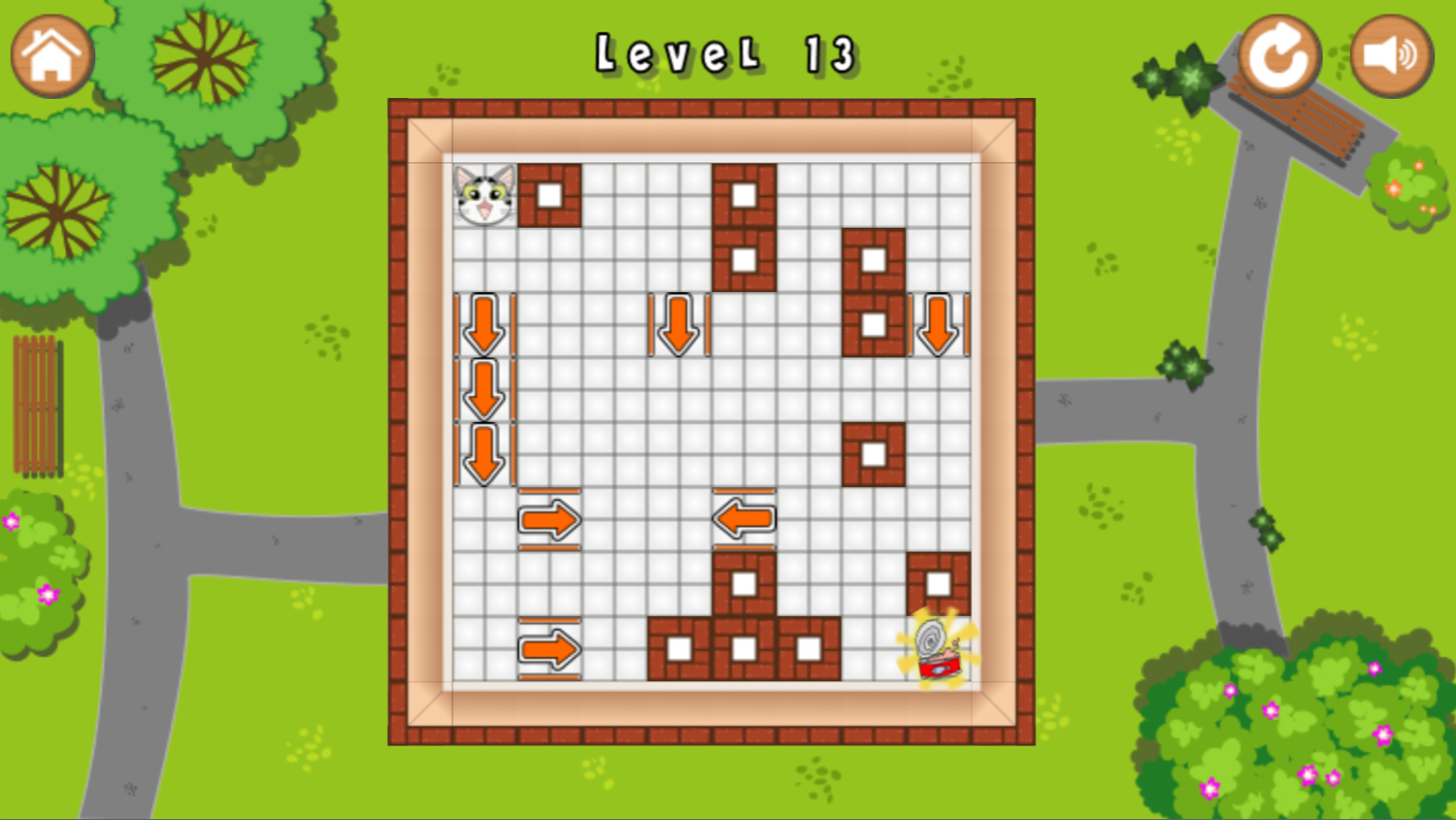 Molly The Cat Game Level With Arrows Screenshot.
