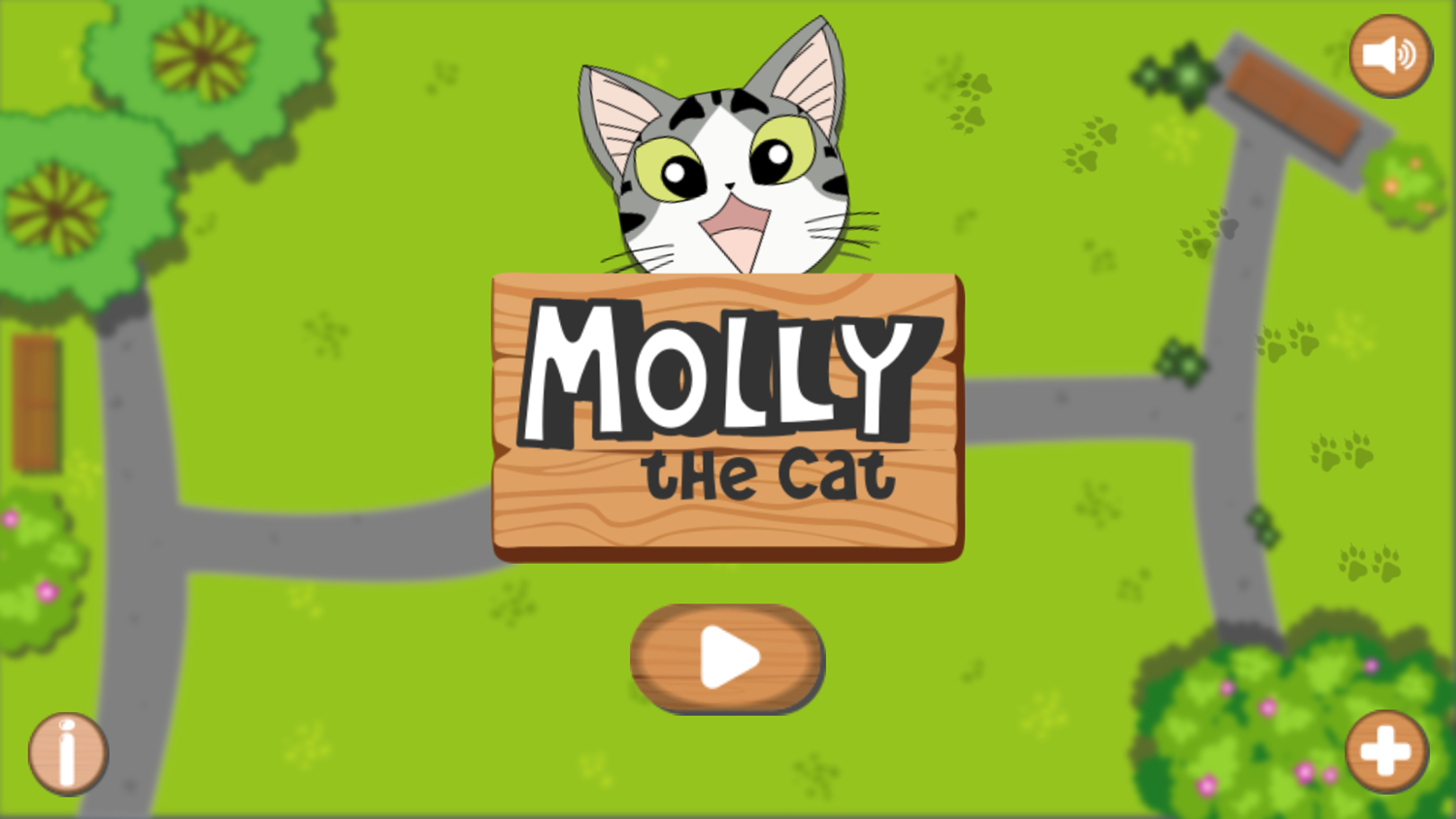 Molly The Cat Game Welcome Screen Screenshot.