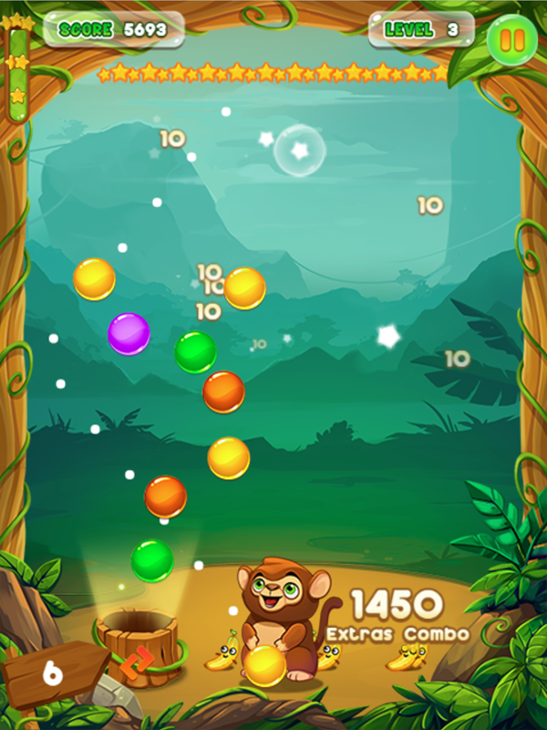 Monkey Bubble Shooter Game Extras Combo Screenshot.