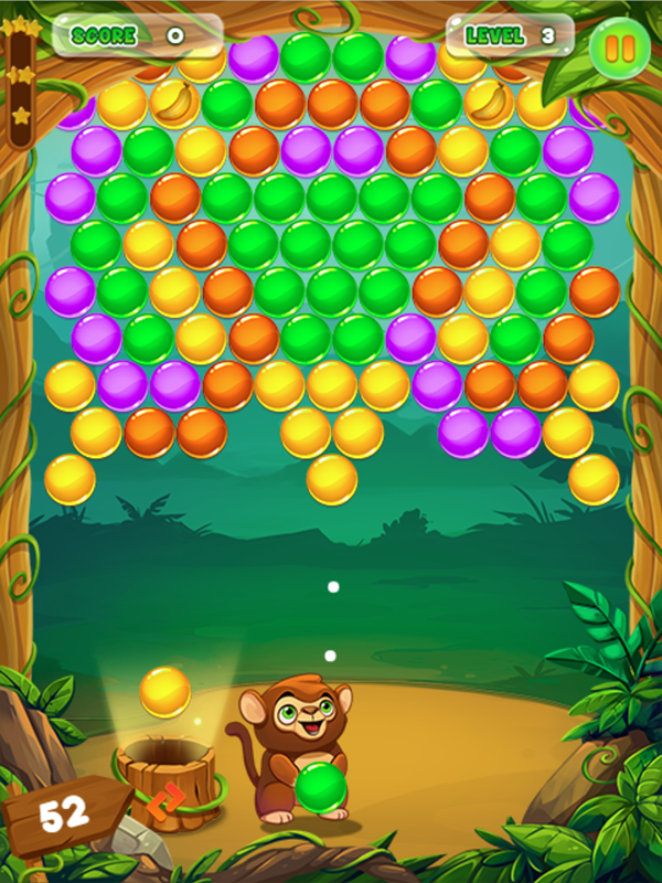 Monkey Bubble Shooter Game Screenshot.