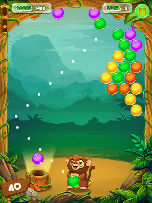 Monkey Bubble Shooter Gameplay Screenshot.