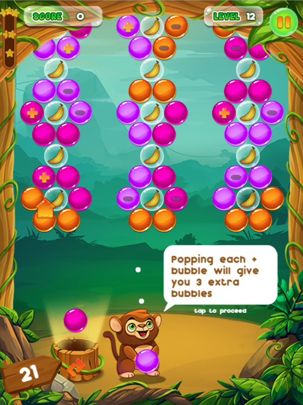 Monkey Bubble Shooter Game Plus Bubbles Information Screenshot.