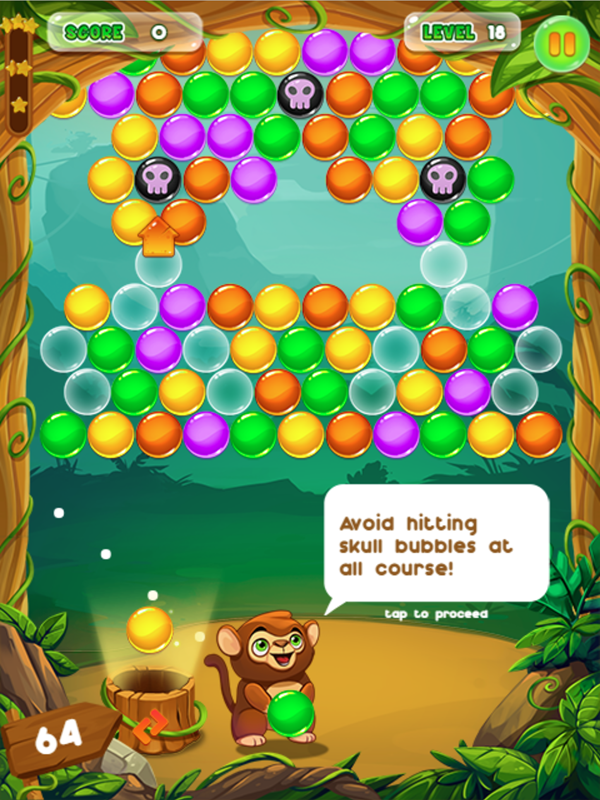 Monkey Bubble Shooter Game Skull Bubbles Information Screenshot.