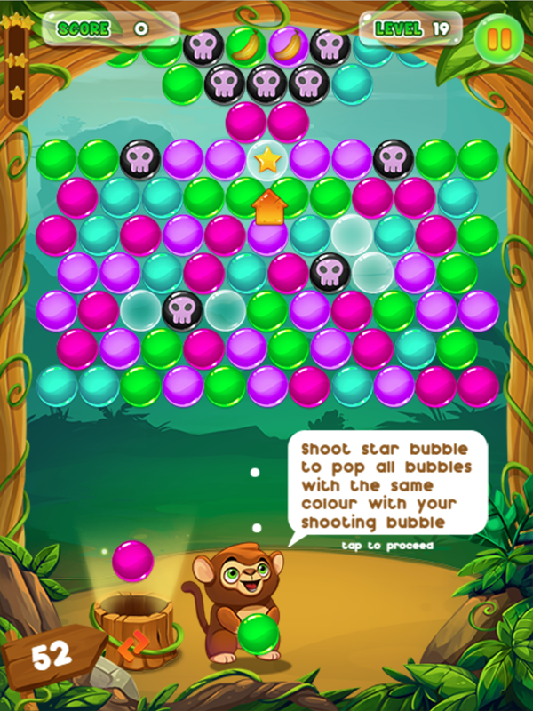Monkey Bubble Shooter Game Star Bubbles Information Screenshot.