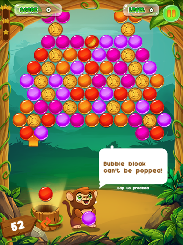 Monkey Bubble Shooter Game Wood Blocks Information Screenshot.