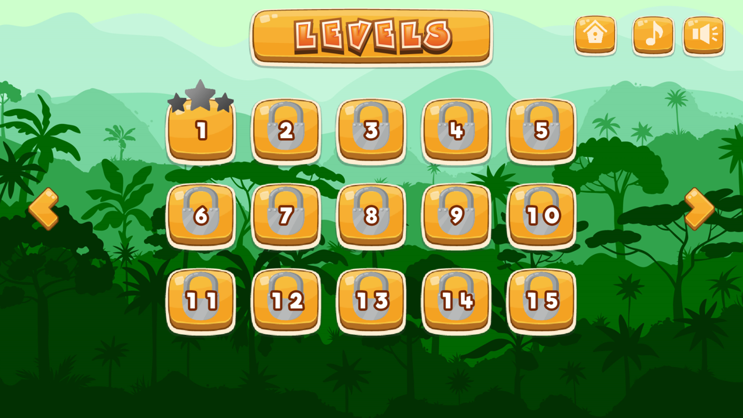 Monkey King Game Levels Select Screenshot.