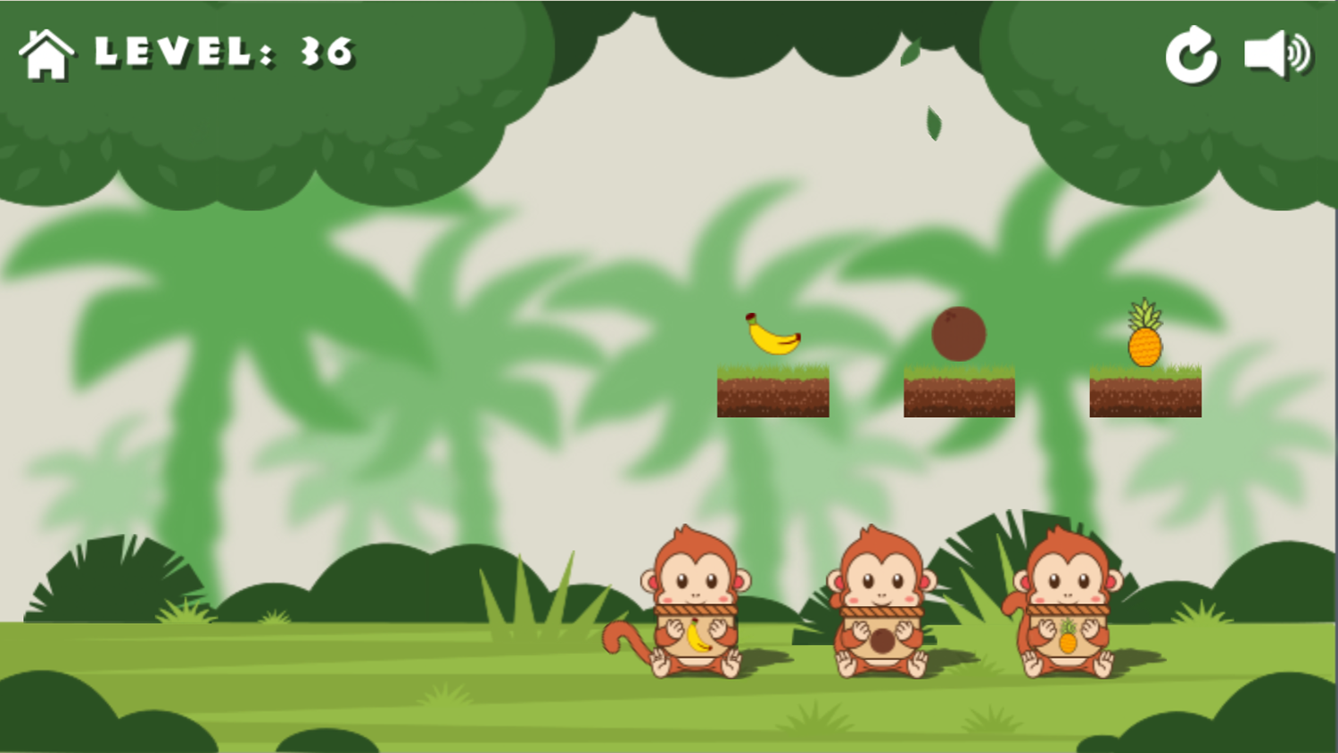 Monkeys and Fruits Game Final Stage Screenshot.