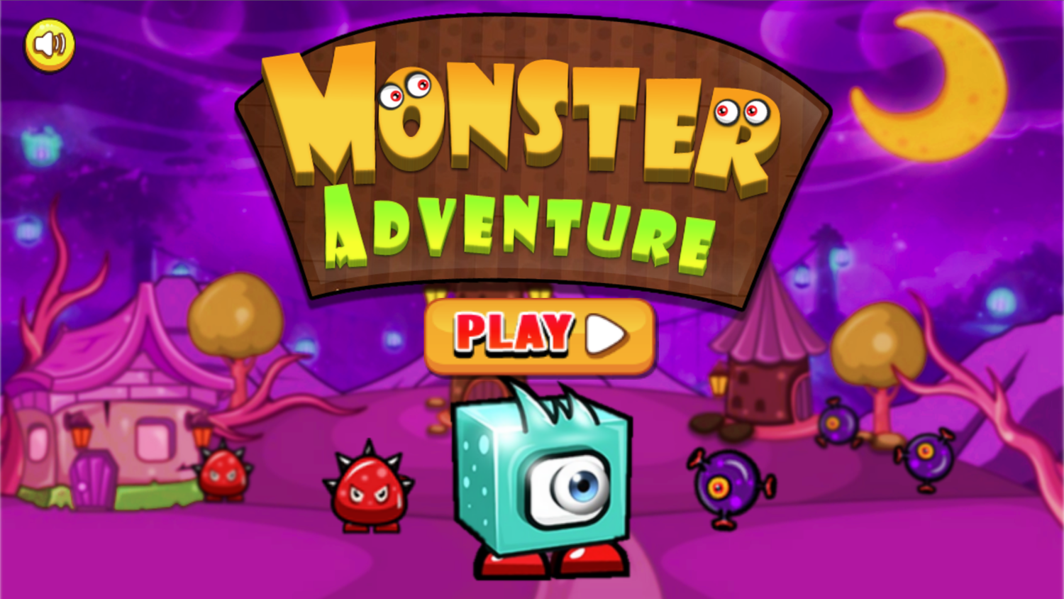 Monster Adventure Game Welcome Screen Screenshot.