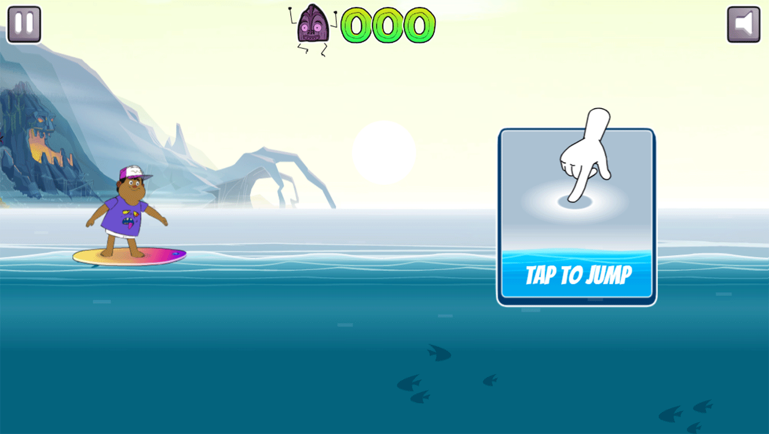 Monster Beach Surfs Up Game Tutorial Screenshot.