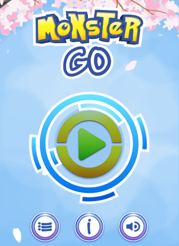 Monster Go Game Main Menu Screenshot.