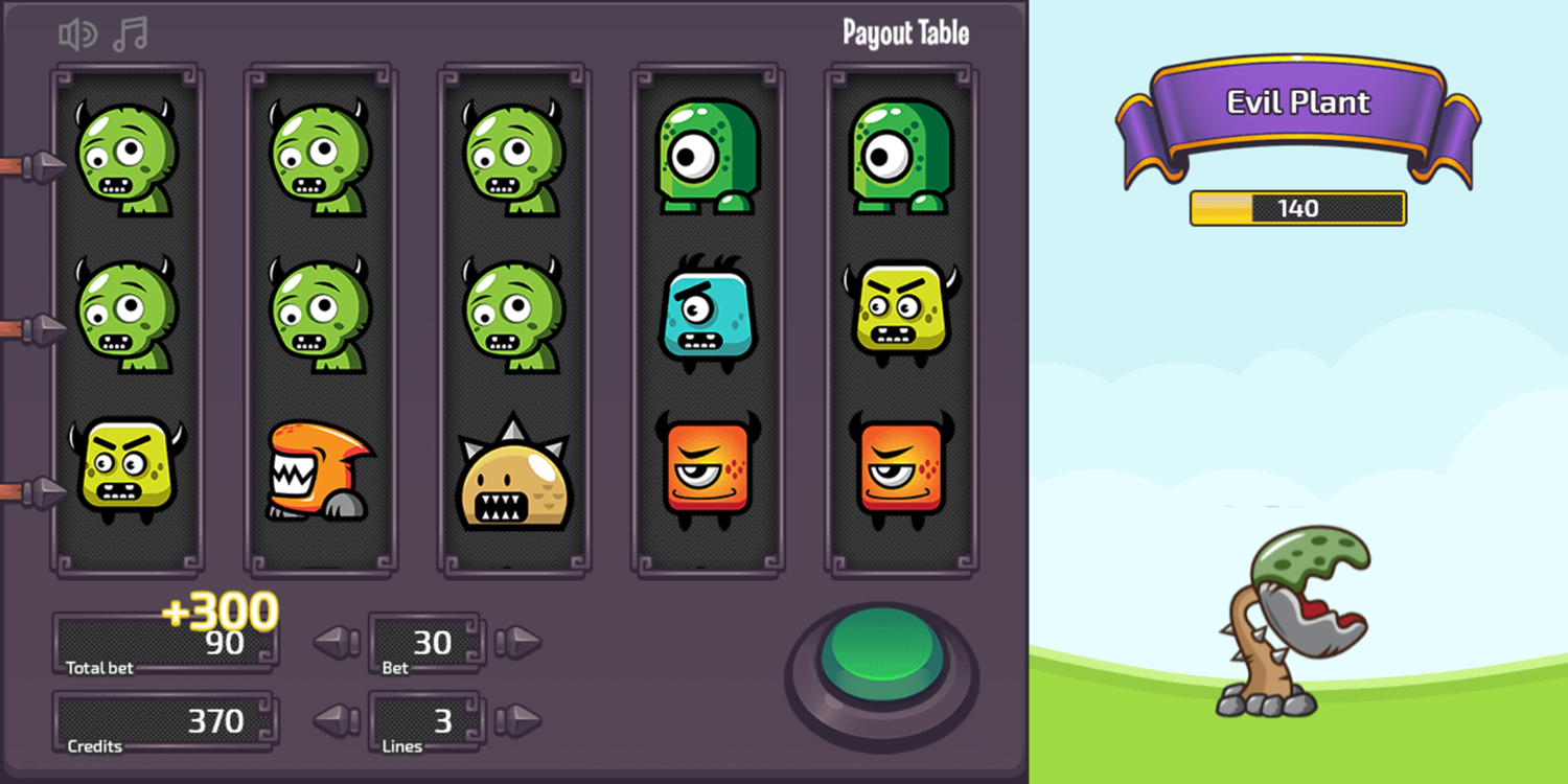 Monster Reels Game Rolls Screenshot.